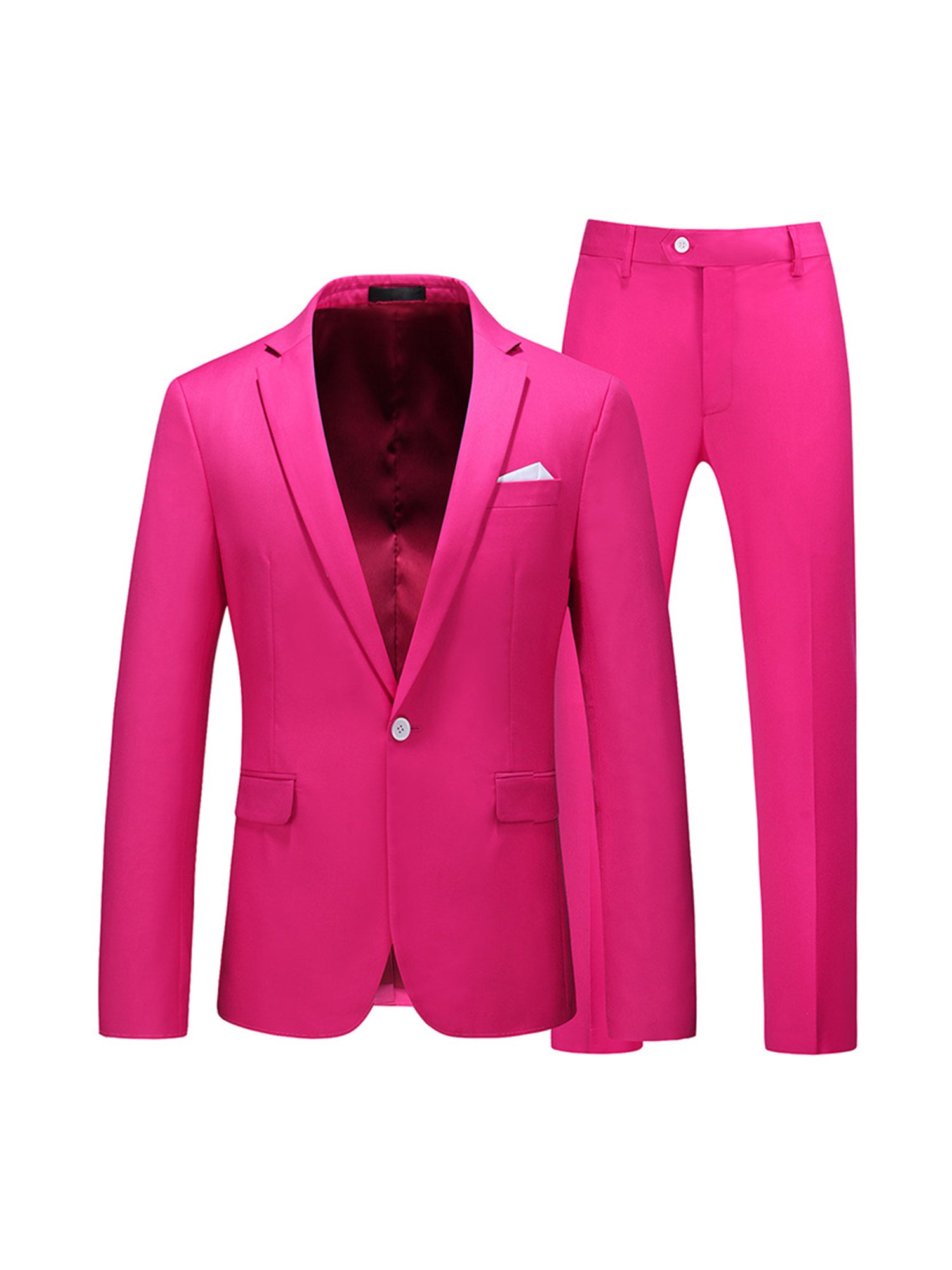 Mens Two Button Notch Lapel Suit Peach