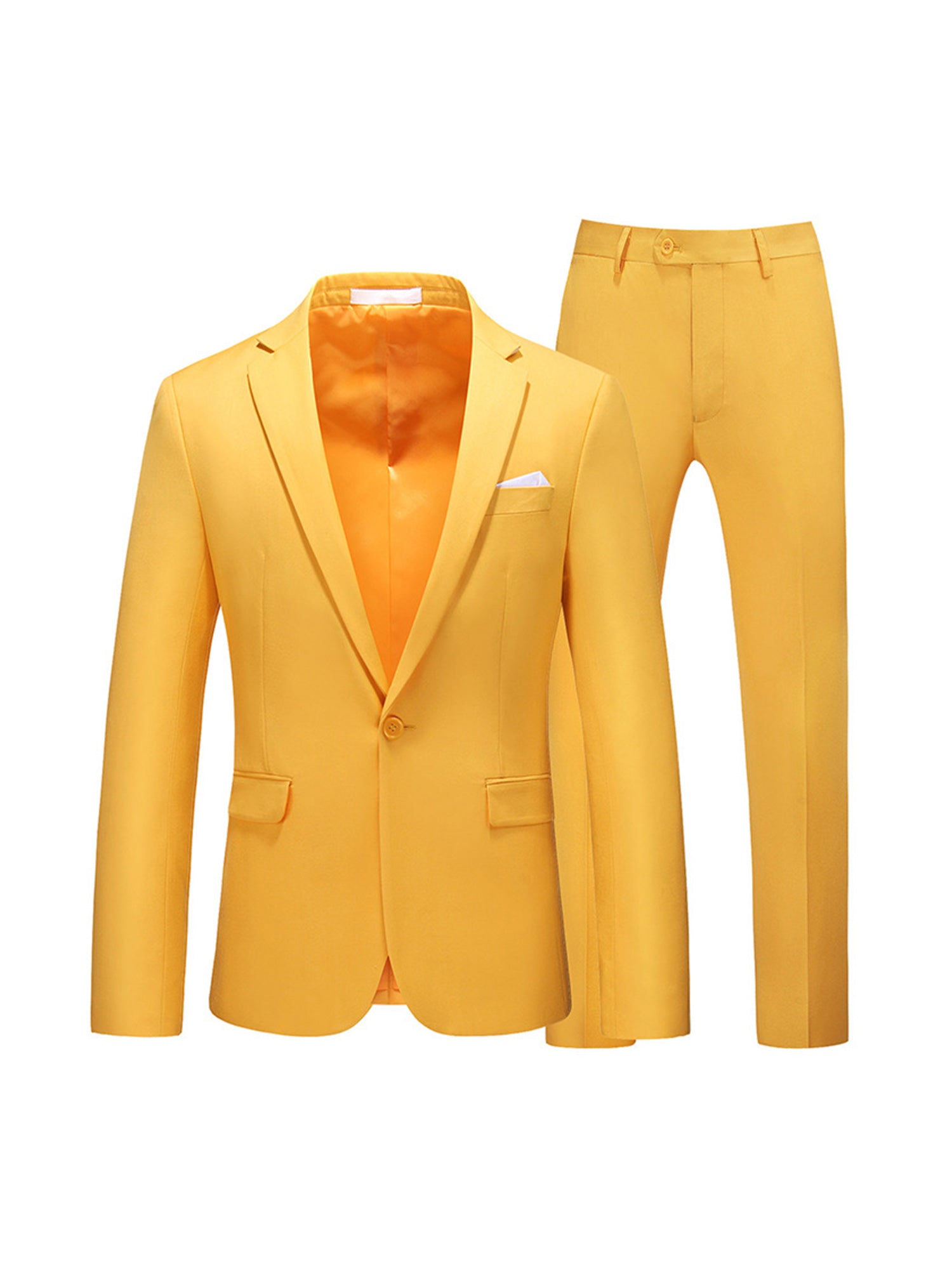 Mens One Button Notch Lapel Wide Leg Suit Copper main image 0