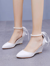 Pointed Toe Wedge Heels Women's Wedding Shoes