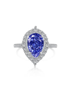 2 Carat Radiant Pear Cut Sapphire Engagement Ring