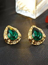 Vintage Emerald Teardrop Earrings