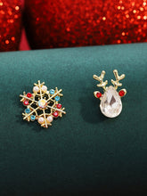 Christmas Fantasy Colorful Snowflake Elk Diamond Earrings