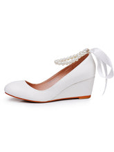 Round Toe Platform Heels Beaded Mary Janes