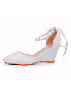 Pointed Toe Wedge Heels Women's Wedding Shoes