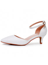 Mid Heel Matte Pointed Toe PU Wedding Shoes