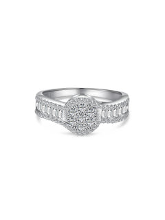 925 Sterling Silver Cubic Zirconia Radiant Sparkling Wedding Band Ring