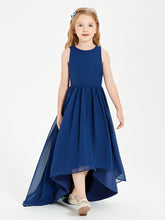 Exquisite Asymmetrical Junior Bridesmaid Dresses Scoop Neck Dark Navy
