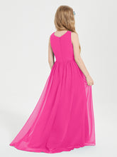 Exquisite Asymmetrical Junior Bridesmaid Dresses Scoop Neck Fuchsia