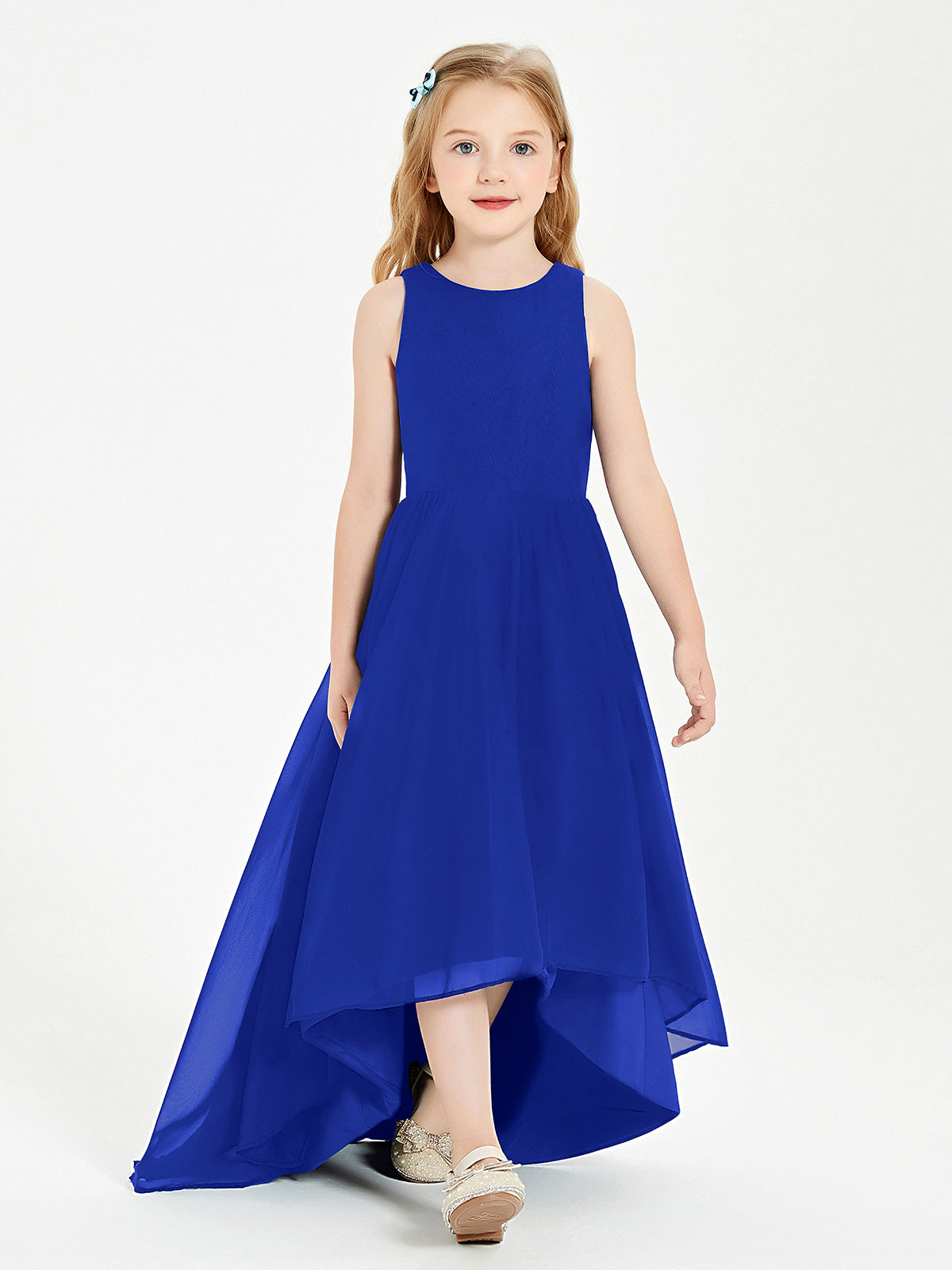 high low royal blue bridesmaid dresses Flowy Halter Lace Cocktail Dress