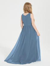 Exquisite Asymmetrical Junior Bridesmaid Dresses Scoop Neck Slate Blue