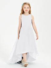 Exquisite Asymmetrical Junior Bridesmaid Dresses Scoop Neck White