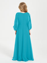 Long Sleeves Modest Junior Bridesmaid Dresses Jade