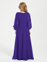 Long Sleeves Modest Junior Bridesmaid Dresses Regency