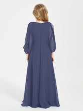 Long Sleeves Modest Junior Bridesmaid Dresses Stormy