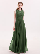 Lace and Chiffon Dress with Zipper Back Olive Green
