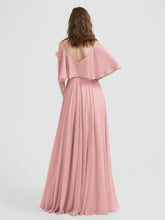 Ruffles Sleeves Spaghetti Strap Chiffon Dresses Dusty Rose Plus Size