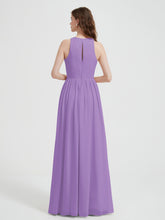 Halter Chiffon Simple Dress with Slit Tahiti