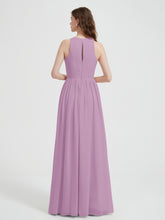 Halter Chiffon Simple Dress with Slit Wisteria