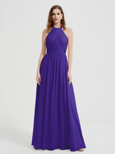 Halter Chiffon Dresses with Pleated Bodice Regency