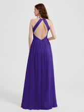 Halter Chiffon Dresses with Pleated Bodice Regency