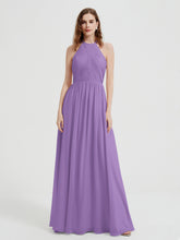 Halter Chiffon Dresses with Pleated Bodice Tahiti