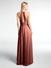 Spaghetti Strap Elegant Bridesmaid Dress with V-neck Terracotta