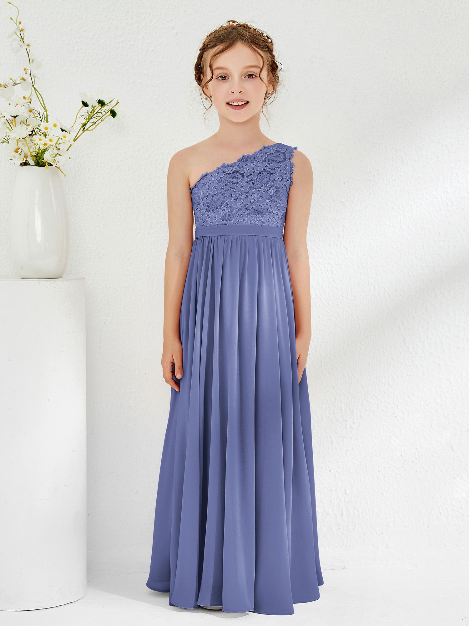 Cute One Shoulder  A-line Junior Bridesmaid Dresses Regency