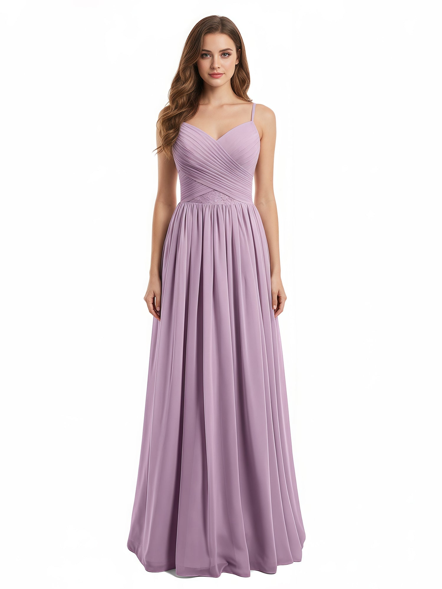 Long Chiffon Strapless Dresses with Sweetheart Wisteria Plus Size