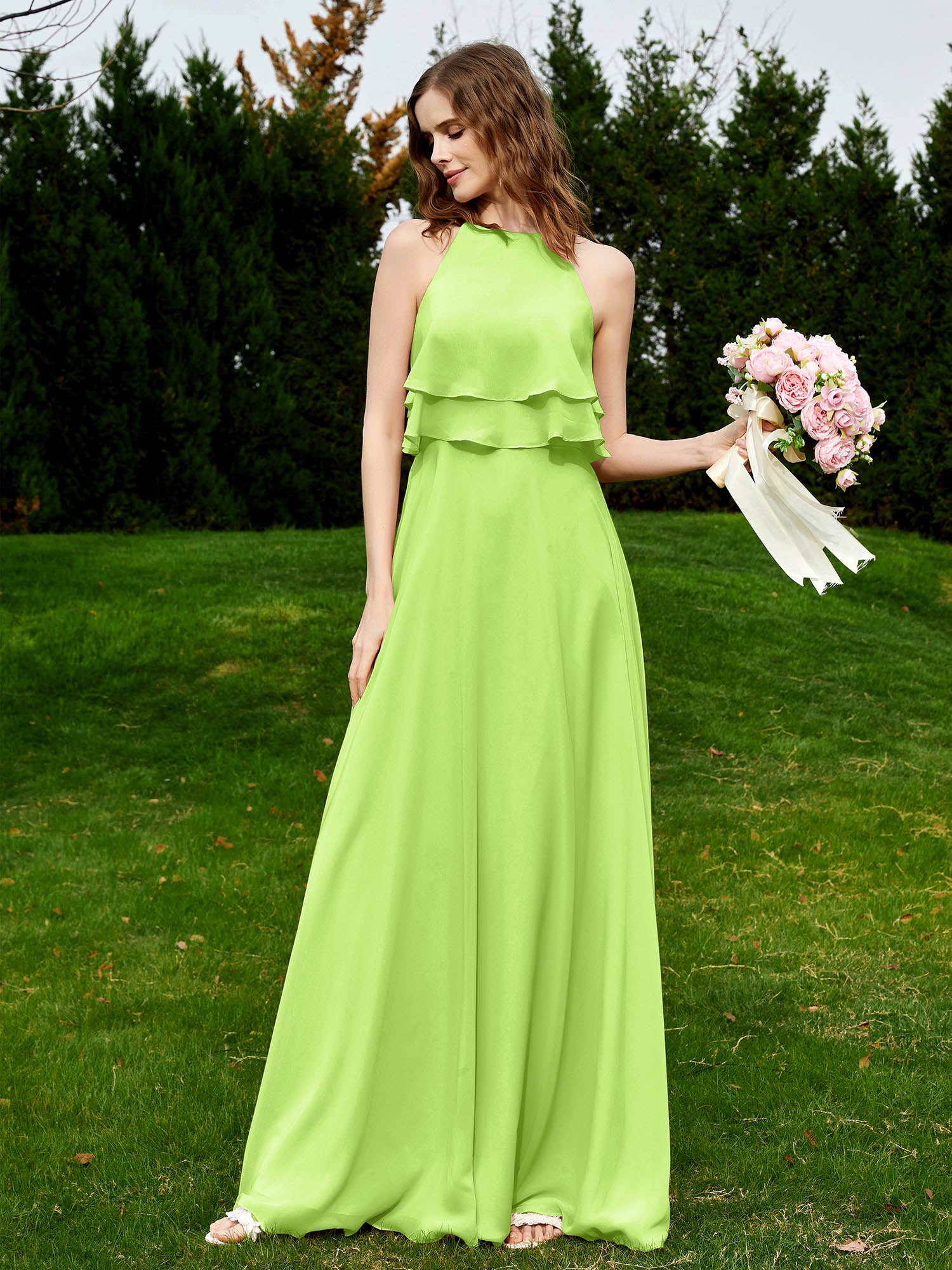 green emerald velvet dress Moara Cut Out Maxi Dress main image 0