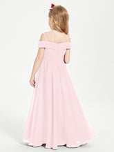 Chic Junior Bridesmaid Dresses Off the Shoulder Blushing Pink
