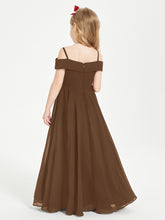 Chic Junior Bridesmaid Dresses Off the Shoulder Brown