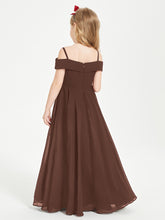 Chic Junior Bridesmaid Dresses Off the Shoulder Chocolate