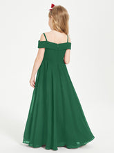 Chic Junior Bridesmaid Dresses Off the Shoulder Dark Green