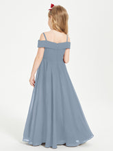 Chic Junior Bridesmaid Dresses Off the Shoulder Dusty Blue