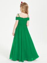 Chic Junior Bridesmaid Dresses Off the Shoulder Emerald