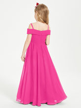 Chic Junior Bridesmaid Dresses Off the Shoulder Fuchsia