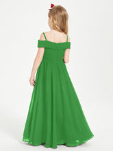 Chic Junior Bridesmaid Dresses Off the Shoulder Green