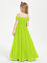 Chic Junior Bridesmaid Dresses Off the Shoulder Lime Green
