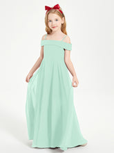 Chic Junior Bridesmaid Dresses Off the Shoulder Mint Green