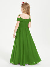 Chic Junior Bridesmaid Dresses Off the Shoulder Moss
