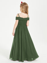 Chic Junior Bridesmaid Dresses Off the Shoulder Olive Green