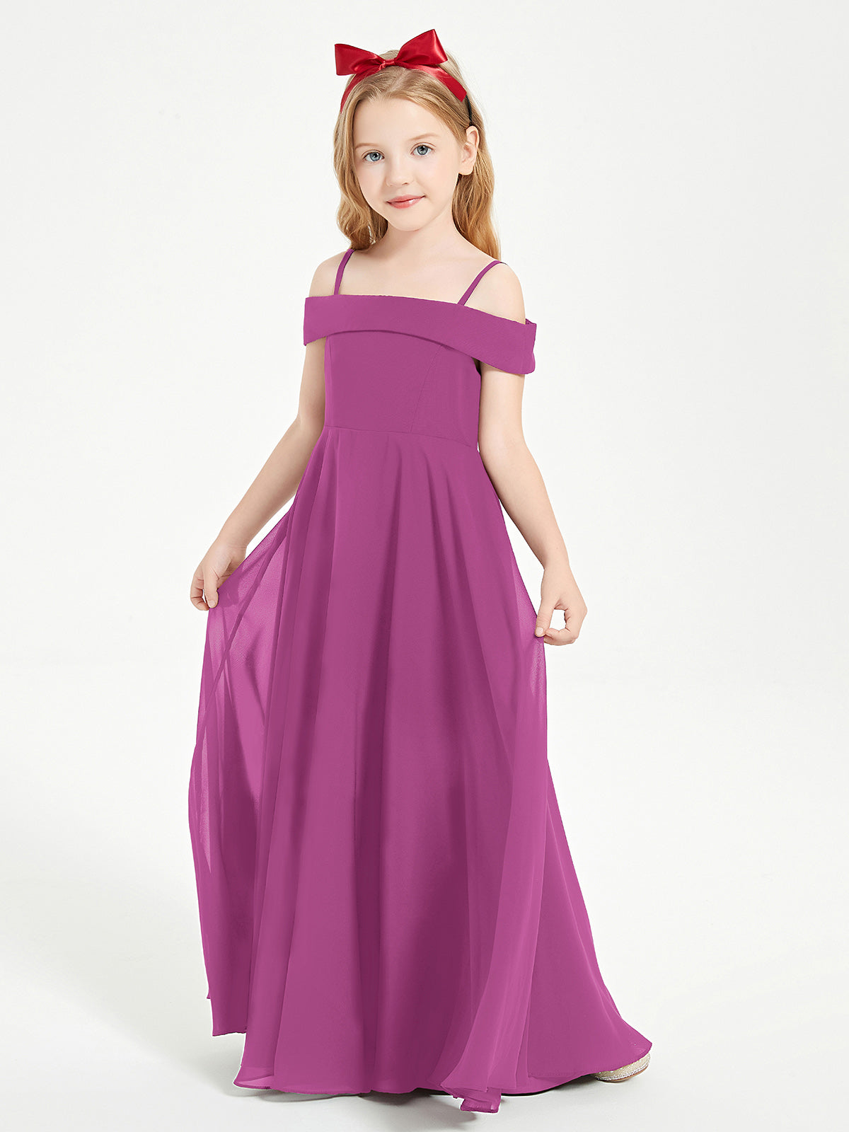 pink orchid bridesmaid dresses BABARONI Strapless Chiffon Pleated Bridesmaid Gowns Orchid Plus Size, Orchid / US18 main image 1