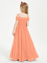 Chic Junior Bridesmaid Dresses Off the Shoulder Papaya