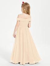 Chic Junior Bridesmaid Dresses Off the Shoulder Peach
