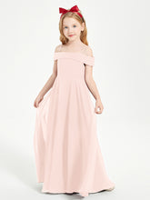 Chic Junior Bridesmaid Dresses Off the Shoulder Pearl Pink
