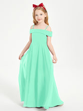 Chic Junior Bridesmaid Dresses Off the Shoulder Turquoise