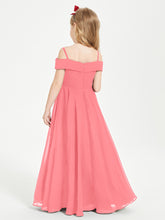 Chic Junior Bridesmaid Dresses Off the Shoulder Watermelon