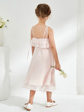 Cute Two Layers Ruffles Junior Bridesmaid Dresses Rose Petal