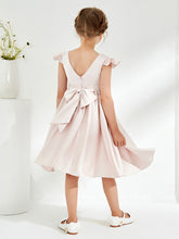 Cute Cap Sleeves Acetate Satin Flower Girl Dresses Rose Petal