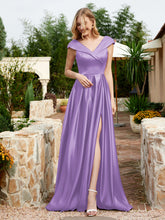Satin Cap Sleeve Bridesmaid Dress With Pocket Tahiti